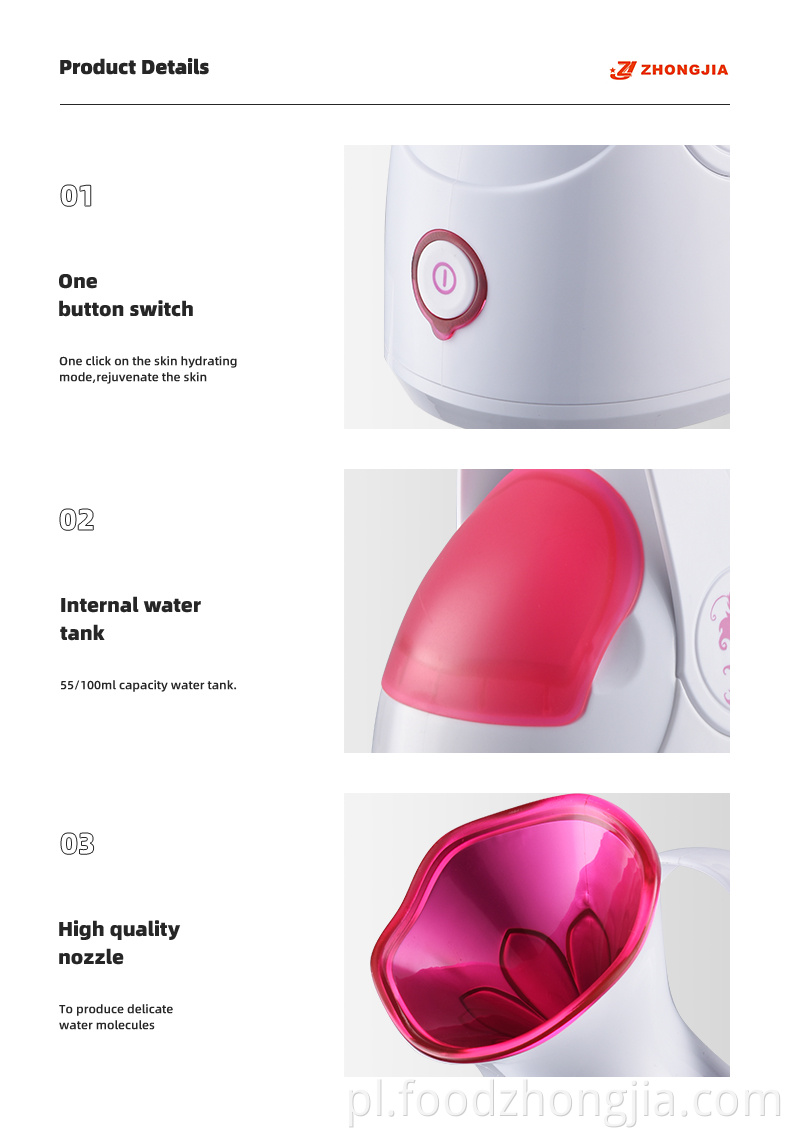 Hurtownia profesjonalna elektryczna mini produkt kosmetyczny nano jonowy nawilżacz gorąca mgła na parze pasa do twarzy